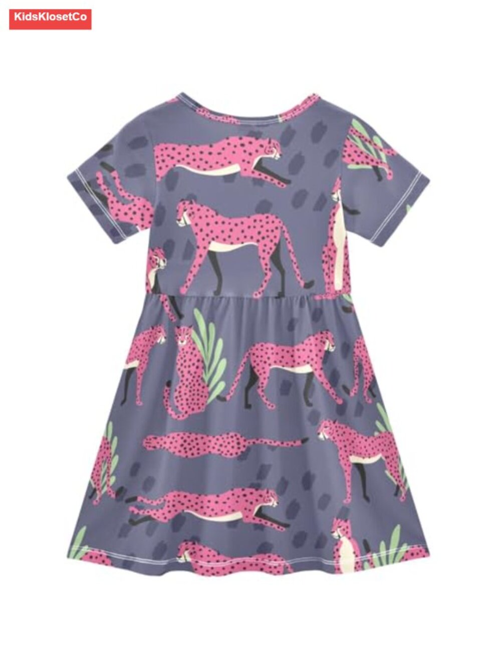 Toddler Girls A-Line Summer Dress Short Sleeve Casual Play Dress - Picture 3 of 5